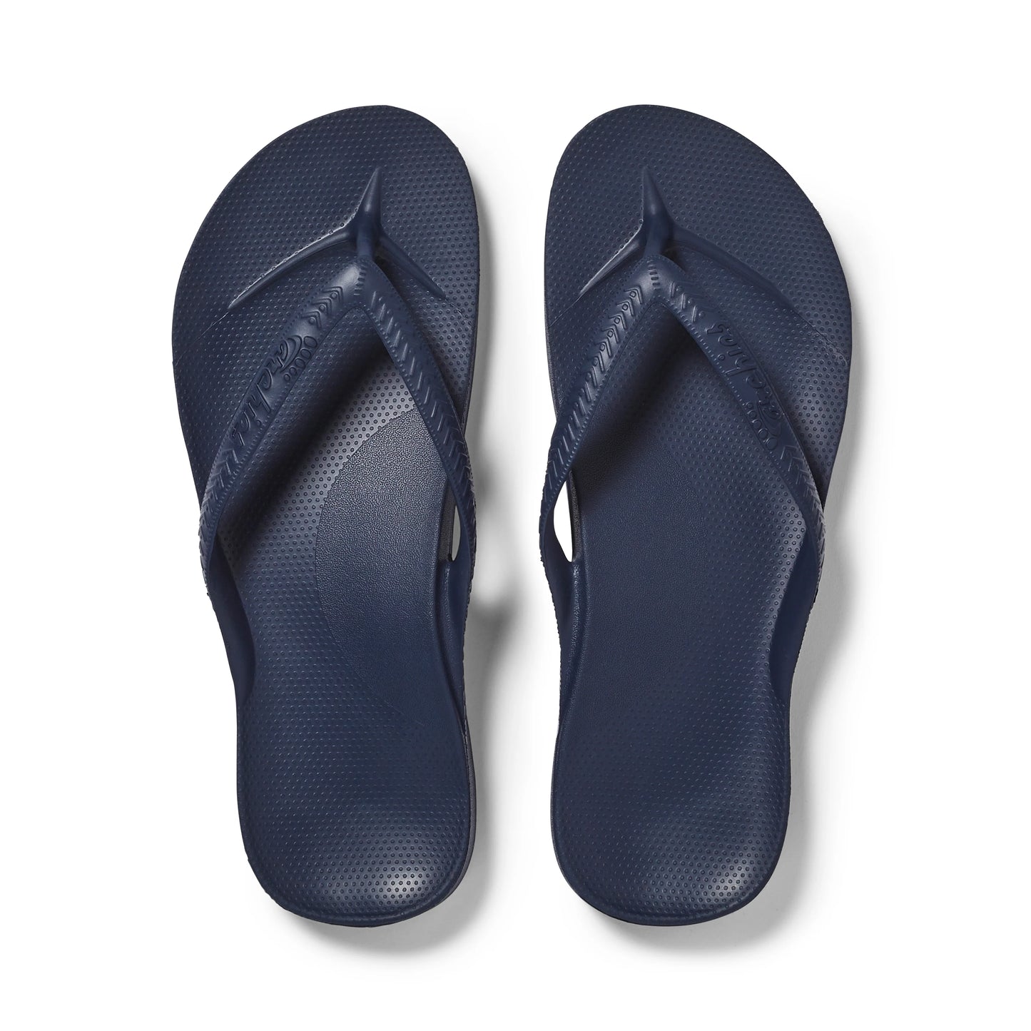 Navy and top white flip flops